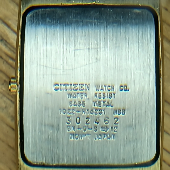 X Citizen Quartz Men's 1980s black dial gold XII & 2 hand gold tone case - Picture 6 of 11